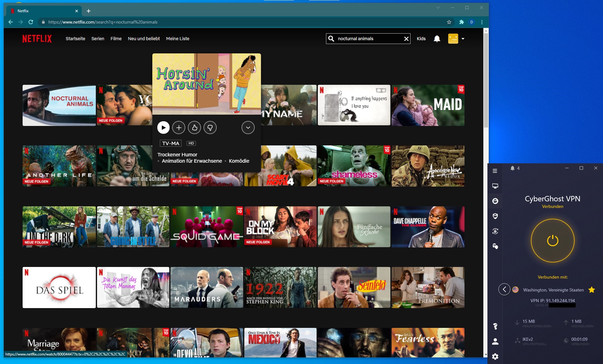 Cyberghost mit Netflix