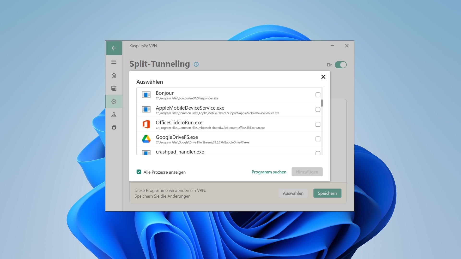 Kaspersky VPN: Split Tunneling