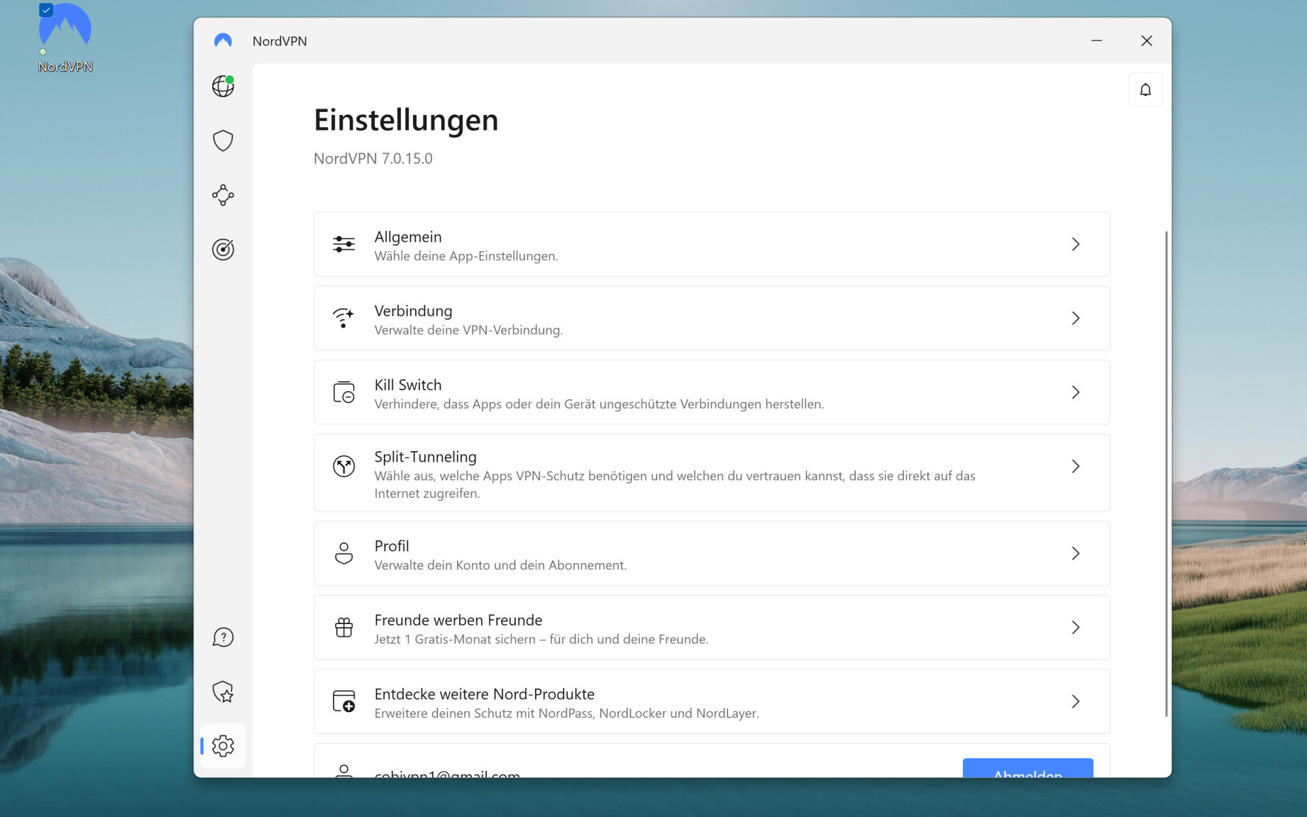 NordVPN: Einstellungen